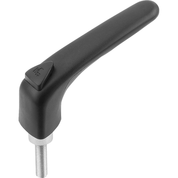 Adjustable Handle Ergonomic Size:3 M08X60 Plastic, Black Ral9011, Comp:Steel, Comp:Black Ral7021